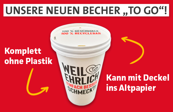 Unsere neuen To-Go-Becher